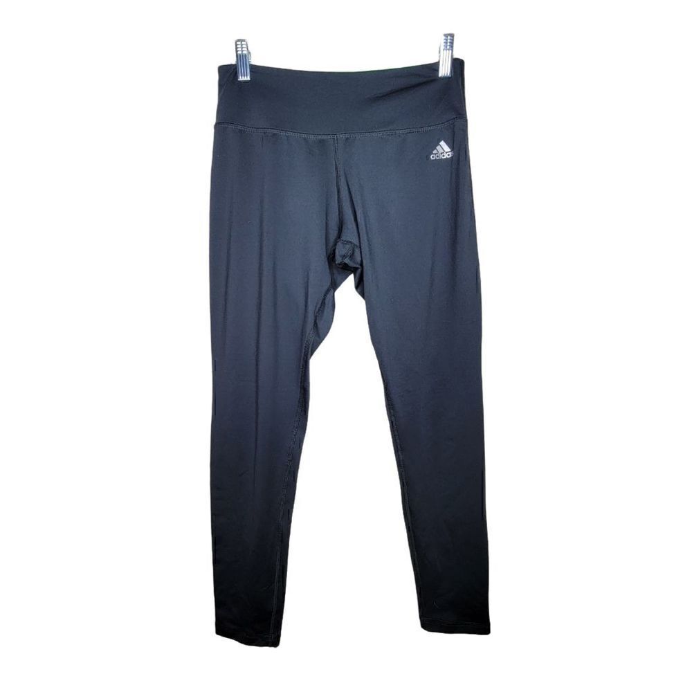 Adidas Climalite Stretch Logo Leggings Black Green Size Small